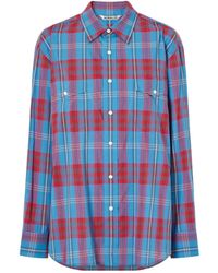 AURALEE - Checked Cotton And Silk-Blend Shirt - Lyst