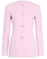 Patou - Fitted Collarless Wool Blend Jacket - Lyst