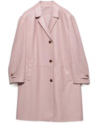 Prada - Nappa Leather Coat - Lyst