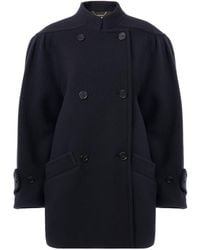 Chloé - High-Neck Double-Breasted Coat - Lyst