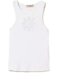 Twinset - Floral Embroidered Tank Top - Lyst