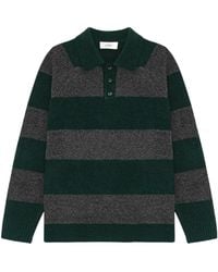Les Deux - Striped Long-Sleeve Polo Sweater - Lyst