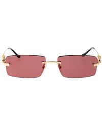 Cartier - Rectangular Frame Sunglasses - Lyst