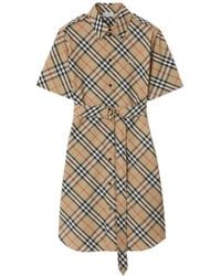 Burberry - Embroidered Poplin Shirt Dress - Lyst
