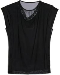 Simone Rocha - Layered Liquid Cap Sleeve Lace Trim Cotton T-Shirt - Lyst