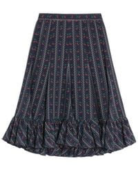 Valentino - Crepe De Chine Midi Skirt With Cherryfic Print - Lyst