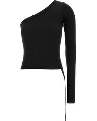 Rick Owens - Ziggy Asymmetric-Neckline Long-Sleeve T-Shirt - Lyst