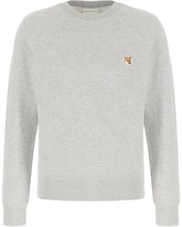 Maison Kitsuné - Maison Kitsuné Fox Head Patch Crewneck Sweatshirt - Lyst
