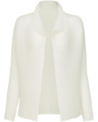 Issey Miyake - Pleated Knit Cardigan - Lyst