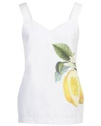 Sportmax - Lemon Print V-Neck Wide Strap Camisole Top - Lyst