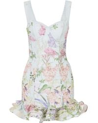 Charo Ruiz - Floral-Print Cotton-Blend Mini Dress - Lyst