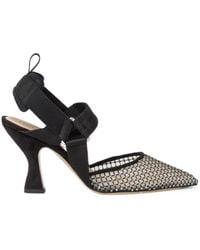 Fendi - Colibri Mesh And Suede High-Heeled Slingbacks - Lyst