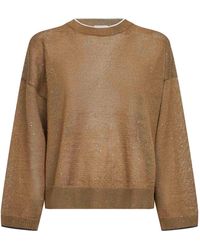 Brunello Cucinelli - Ribbed Sequined Sweater - Lyst