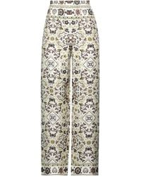 Tory Burch - Floral-Print Casual Trousers - Lyst