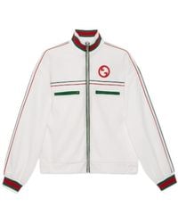 Gucci - Logo Embroidered Zip-Up Jacket - Lyst
