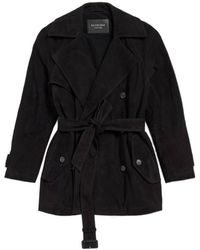Balenciaga - Cocoon Belted Short Trench Coat - Lyst