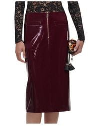 Self-Portrait - Faux Leather Skirt - Lyst