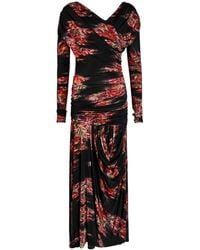 Ganni - Floral-Print Jersey Maxi Dress - Lyst