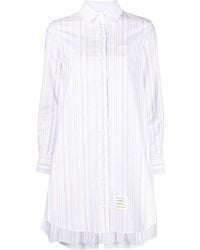 Thom Browne - Striped Long-Sleeved Shirt Dress - Lyst