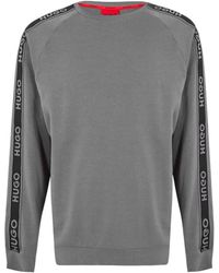 BOSS - Hugo Liam Crew Sweatshirt With Logo Tape Detail - Lyst