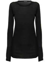 Ann Demeulemeester - T-Shirt With Round Neck And Long Sleeves - Lyst