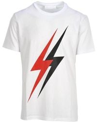 Neil Barrett - Lightning Printed T-Shirt - Lyst