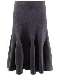 Alaïa - Alaïa Sculptural Godet Knit Midi Skirt - Lyst