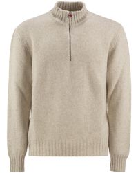 Kiton - Half Zip High Neck Knitted Sweater - Lyst