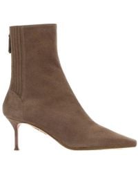 Aquazzura - Saint Honor Suede Ankle Boots - Lyst