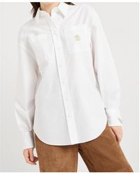 Brunello Cucinelli - Logo Embroidered Oxford Shirt - Lyst