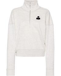Isabel Marant - Isabel Marant Étoile Ross Logo-Flocked Zip-Up Sweatshirt - Lyst