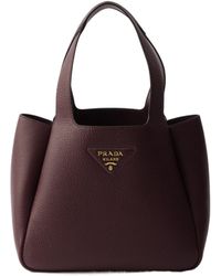 Prada - Small Leather Tote Bag - Lyst