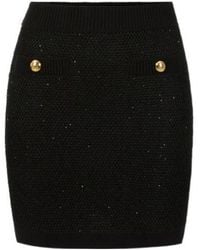 Elisabetta Franchi - Sequinned Knit Skirt - Lyst
