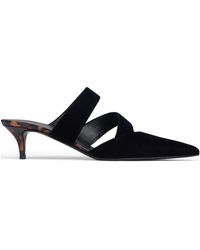 Balmain - Velvet Heeled Mules - Lyst