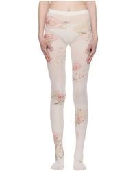 OPEN YY - Floral Pantyhose - Lyst