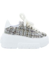 Casadei - Platform Tweed Low-Top Sneakers - Lyst