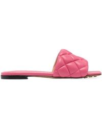 Bottega Veneta - Matelassé Flat Sandals - Lyst