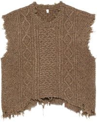 R13 - Cable-Knit Frayed Sweater - Lyst