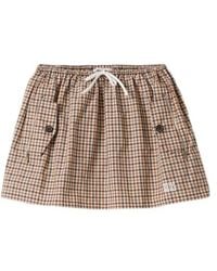 Miu Miu - Gingham Check Technical Fabric Skirt - Lyst