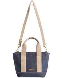 Barbour - Mini Mya Tartan-Detail Denim Tote Bag - Lyst