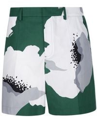 Valentino - Flower Portrait-Print Poplin Bermuda Shorts - Lyst