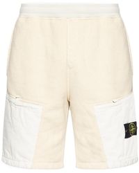 Stone Island - Compass-Badge Terry-Fleece Bermuda Shorts - Lyst