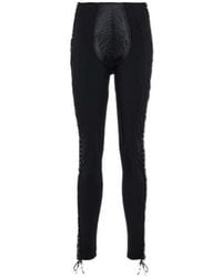 Jean Paul Gaultier - X Lotta Volkova Lace-Up Satin And Mesh Leggings - Lyst