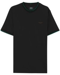 BOSS - Logo-Plaque Tipped T-Shirt - Lyst