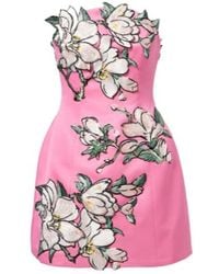 Leo - Floral-Appliqué Embroidered Minidress - Lyst
