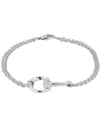 Gucci - Horsebit Diamond 18K Bracelet - Lyst