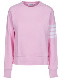 Thom Browne - 4-Bar Striped Crewneck Sweatshirt - Lyst