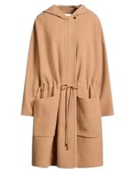 Max Mara - Stylish Solid-Color Long-Sleeve Coat With Drawstring Hood - Lyst