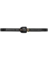 Saint Laurent - Cassandre Covered U Buckle Thin Belt - Lyst