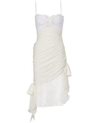 Alessandra Rich - Lace-Trimmed Silk Georgette Midi Dress - Lyst